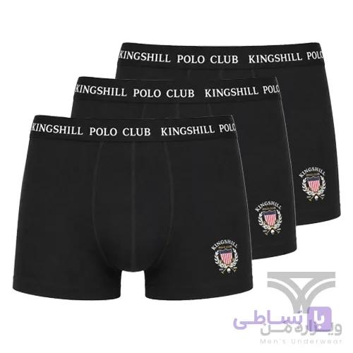 پک 3 تایی شورت مردانه باکسر بریف اورجینال وارداتی King Shill مشکی طوسی سرمه ای — تصویر 1