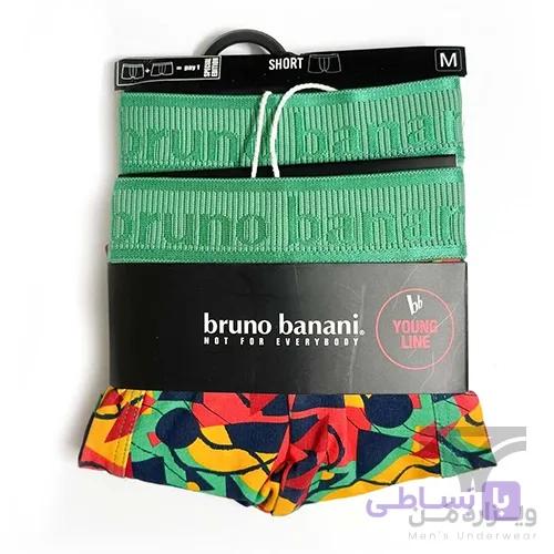 پک 2 تایی شورت مردانه باکسر بریف Bruno Banani آلمان اورجینال وارداتی طرح فانتزی سبز — تصویر 1