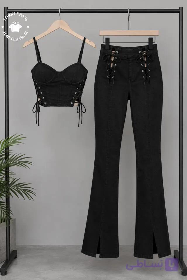 کراپ شلوار دخترانه مجلسی کد 8183