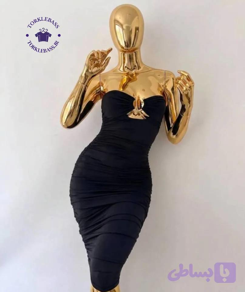 پیراهن دکلته کاپدار مجلسی کد 066 — تصویر 1