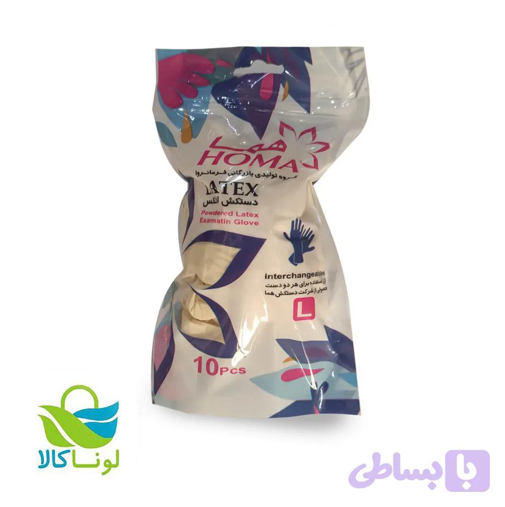 دستکش لاتکس ۱۰ عددی هما L — تصویر 1