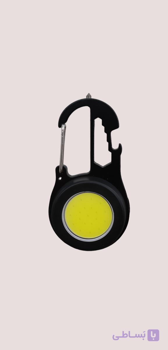 🟣نور افکن چراغ قوه قلاب دار COB 6IN1 چندکاره جیبی مسافرتی
