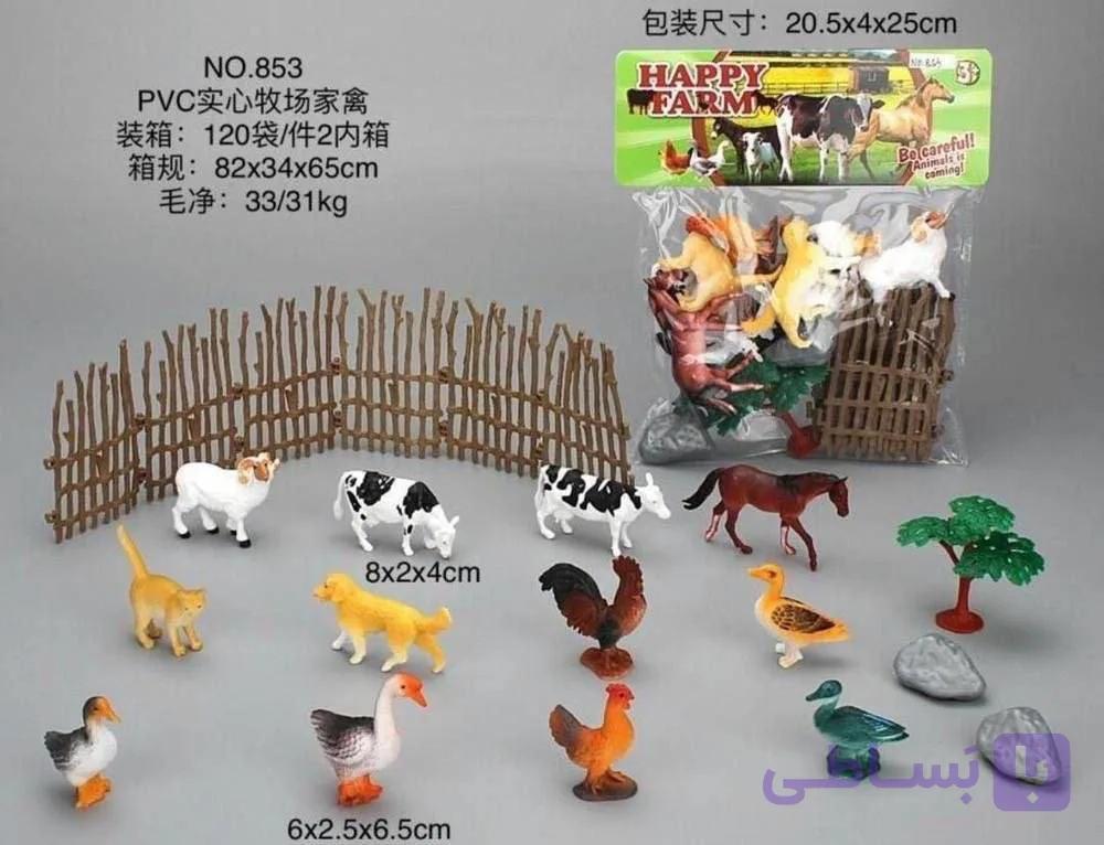 ست حیوانات مزرعه اسباب‌ بازی Happy Farm مدل 853