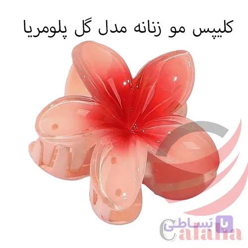 کلیپس مو زنانه مدل گل پلومریا — تصویر 1