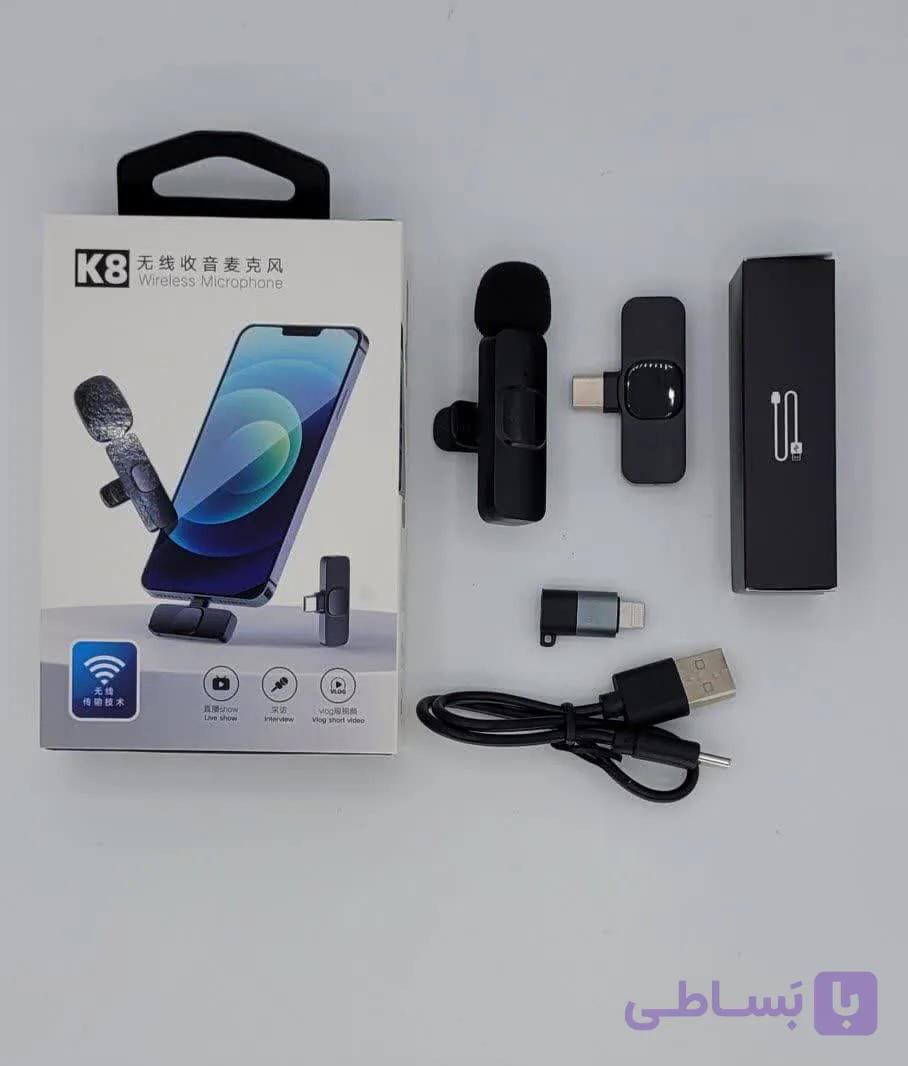 میکروفن k8 یقه ای مدل k8 wireless microphone(برای ایفون و اندروید) اصلی