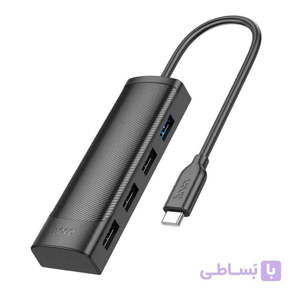 هاب 4 پورت USB و رابط تایپ سی هوکو (hoco) مدل HB41 — تصویر 1
