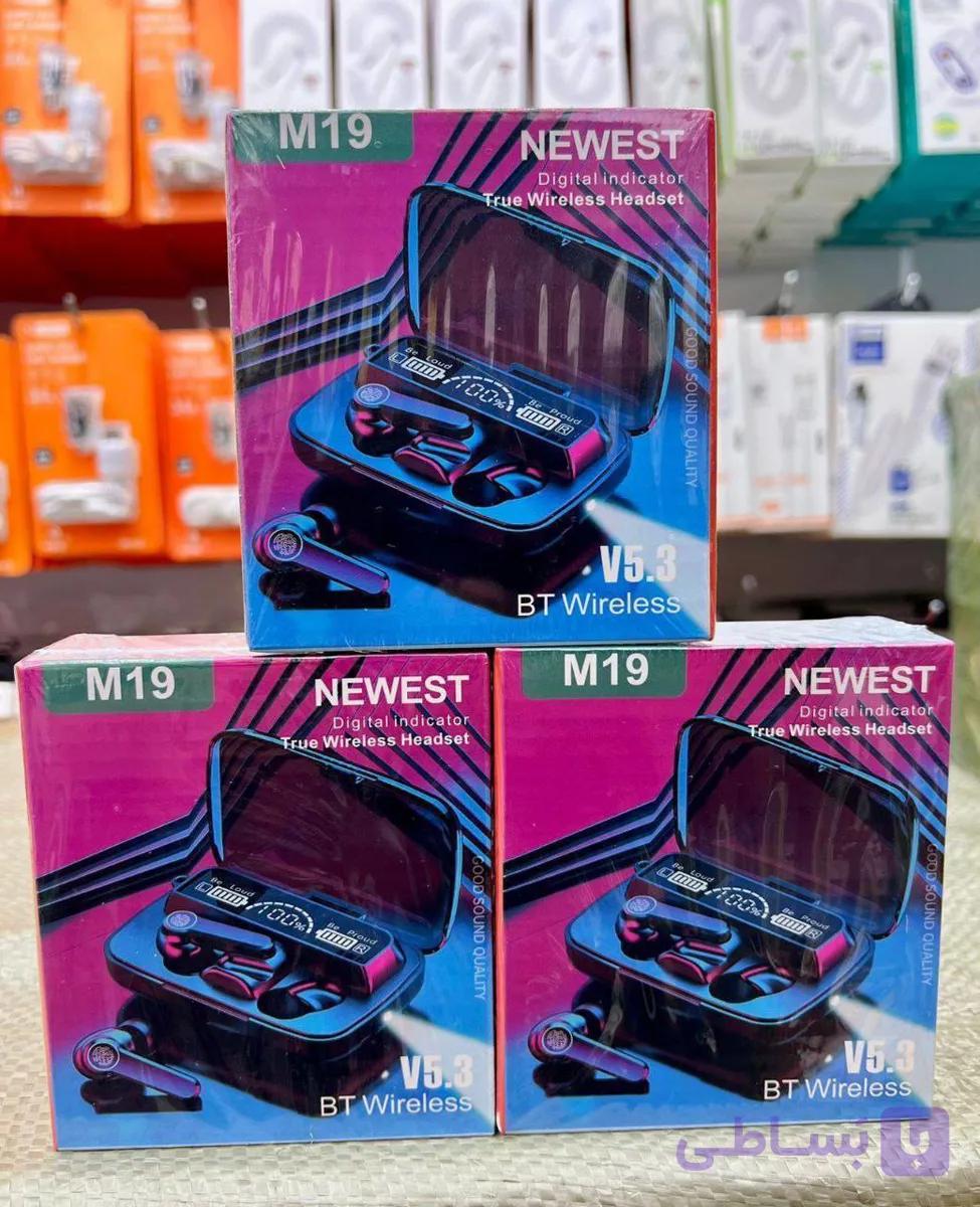 ایرپاد هدفون بی سیم قابلیت پاور بانک مدل M19 newest (فروش عمده)