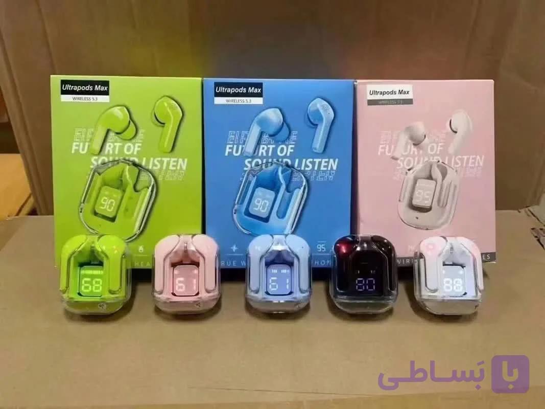 ایرپاد شیشه ای الترا پادز مکس برند PUNOXIN مدل ultrapods max""فروش عمده""