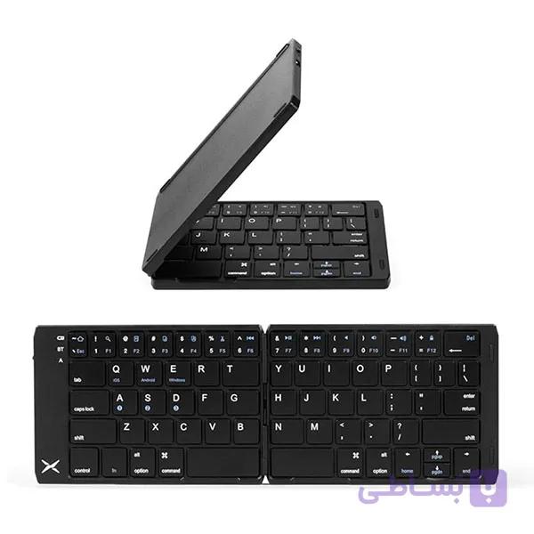 کیبورد تاشو AOAS مدل A-1007؛ کیبورد جمع‌وجور و شارژی برای موبایل، تبلت و سفر — تصویر 1