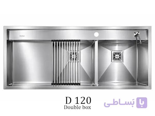 سینک RS320DT-R باکسی دریتون (دو لگن سینی دار 120CMراست)