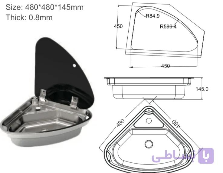 سینک کنج مخصوص کمپر و کاروان- راست