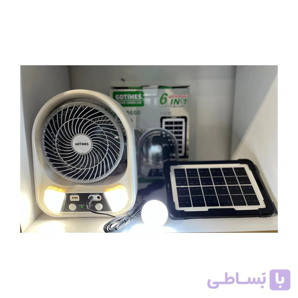 پنکه خورشیدی 6 اینچ GDTIMES مدل GD-8608 — تصویر 1