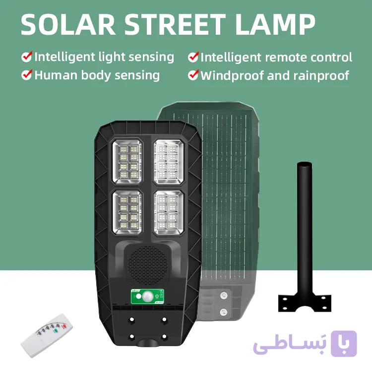 چراغ خیابانی خورشیدی CcLamp مدل CL-117 (600 وات) | دارای اسپیکر و ریموت — تصویر 1