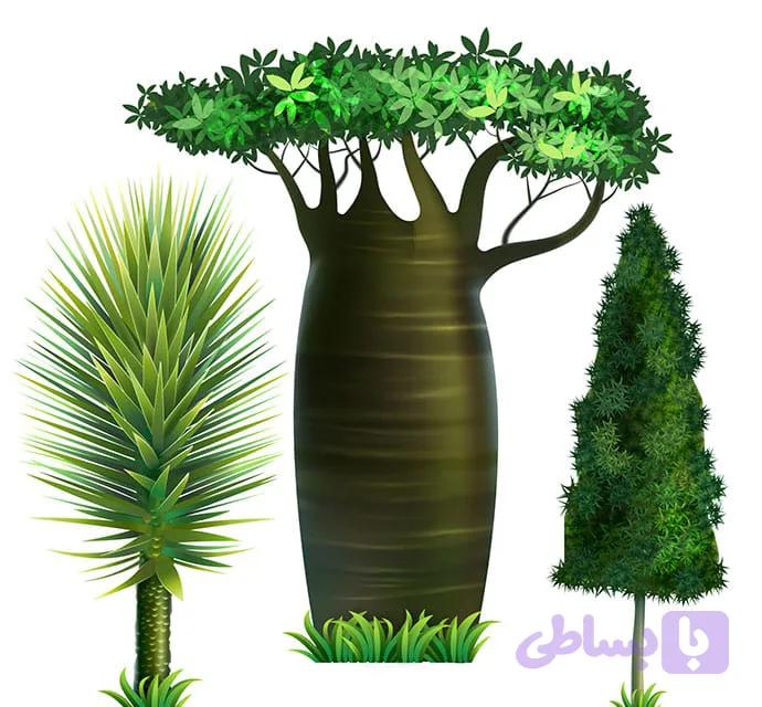 وکتور درخت کارتونی