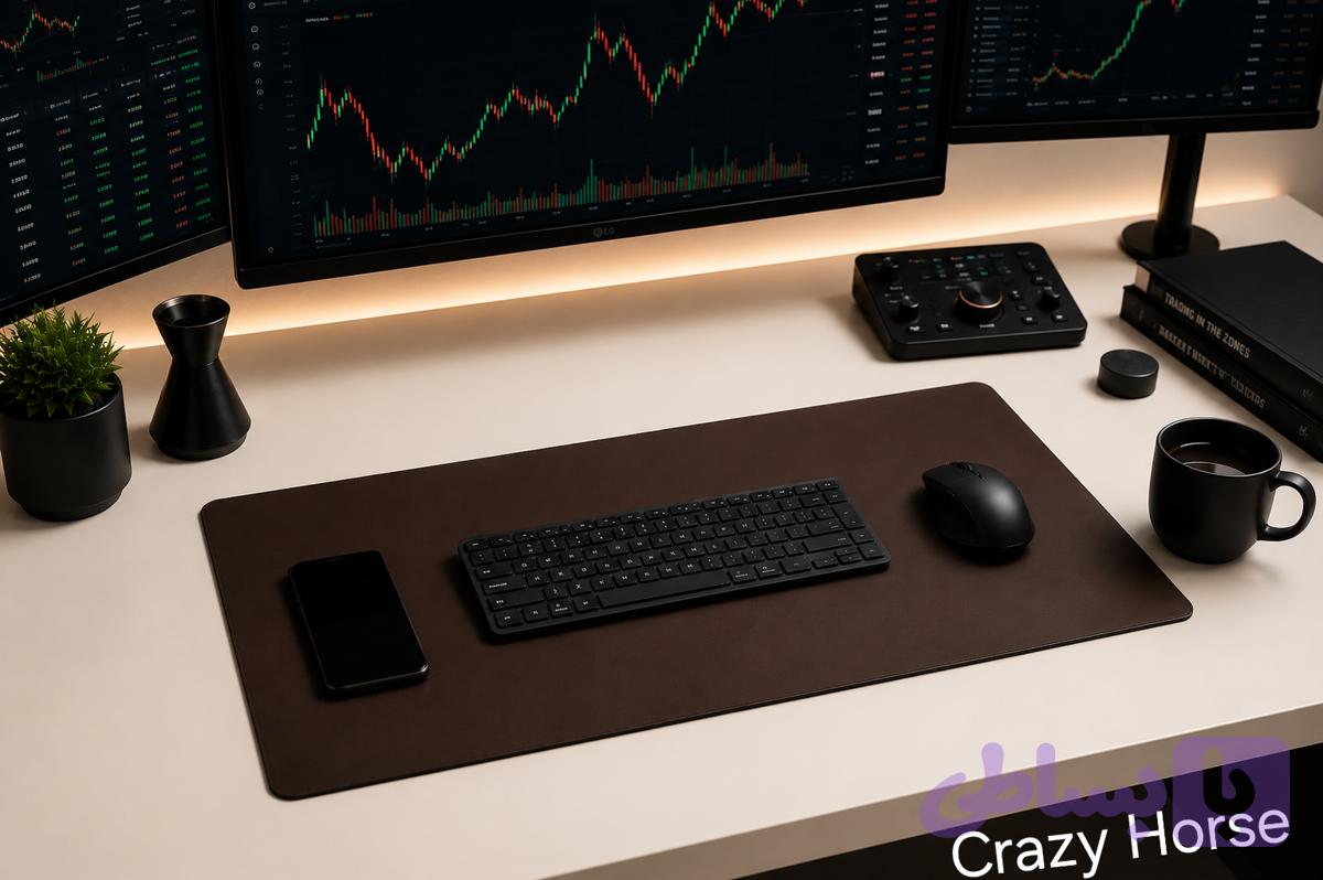 دسک مت چرم قهوه ای آنتیک (Desk Mat) — تصویر 1
