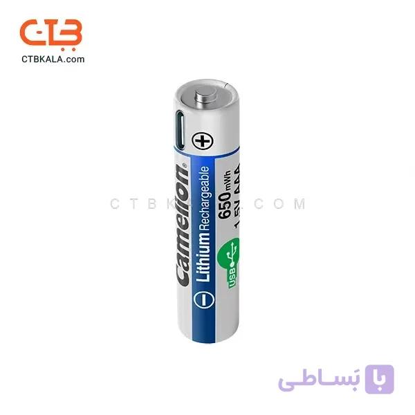 باتری نیم قلمی قابل شارژ کملیون مدل 1.5VLi-AAA650 بسته دو عددی — تصویر 1