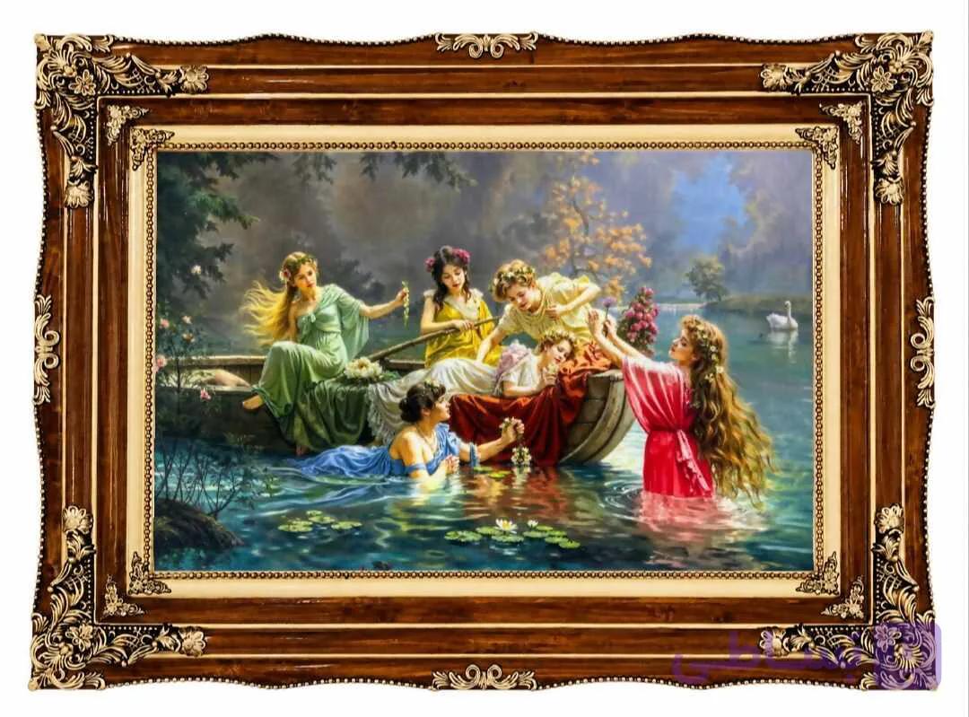 تابلو فرش ماشینی طرح شش پری