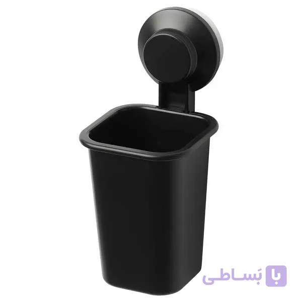 جای مسواک دیواری مکشی مشکی مدل TISKEN ایکیا — تصویر 1