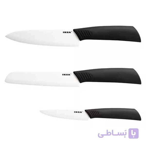 چاقو سرامیکی 3تايی غلاف دار HACKIG ایکیا — تصویر 1