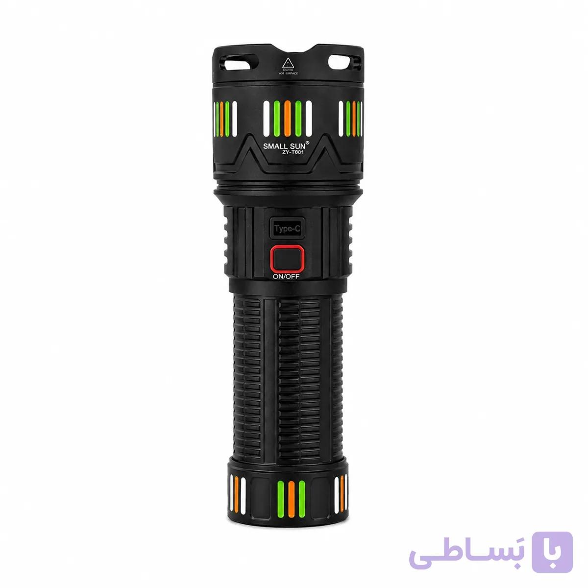 چراغ‌قوه شارژی اسمال سان مدل Small Sun ZY-T601 با درگاه Type-C و خروجی پاوربانک — تصویر 1