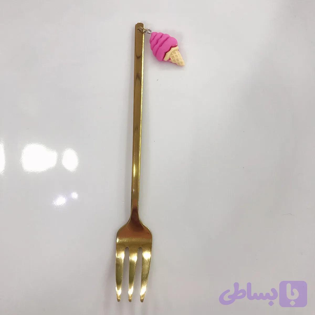چنگال طلایی آویزدار (کد XNU7N) — تصویر 1