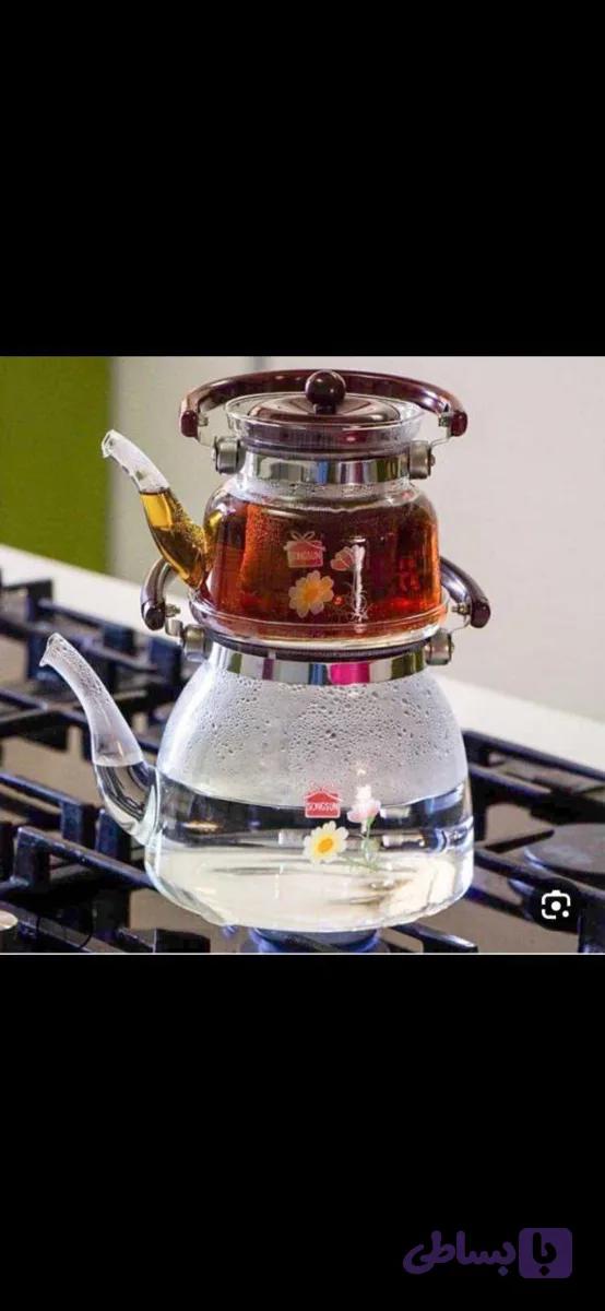 کتری قوری پیرکس گلدار — تصویر 1