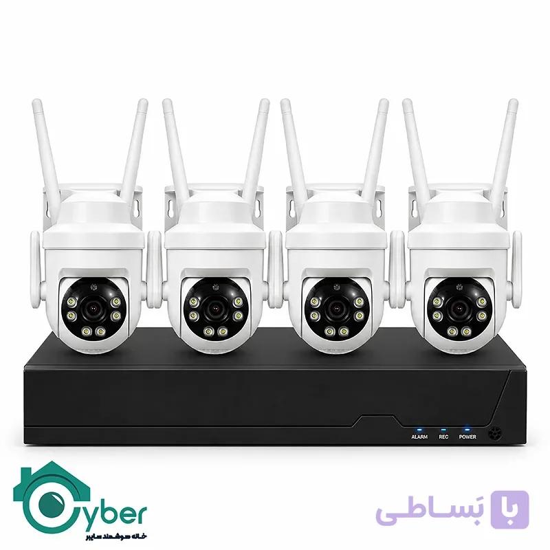 پک دوربین مداربسته بی‌سیم 4 کاناله وای فای مدل HAC-SPD-PACK-4CHO | کیت کامل همراه NVR و 4 دوربین