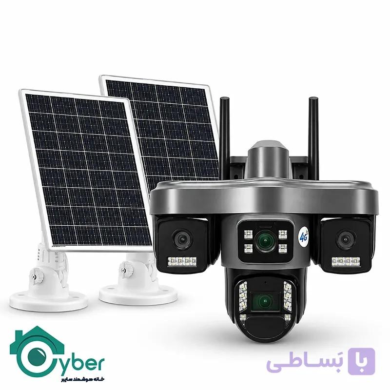 دوربین خورشیدی سیمکارتی چهار لنز HACVIO مدل HAC-SPD-S4770O با دو پنل خورشیدی