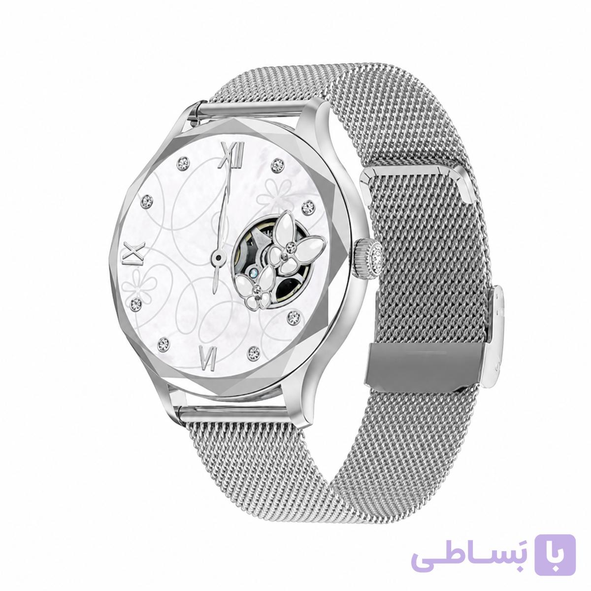 ساعت هوشمند زنانه ایکس اینووا M1 نقره‌ای AMOLED با مکالمه بلوتوثی