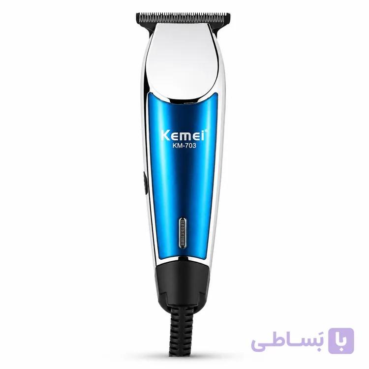 ماشین اصلاح و خط زن حرفه‌ای کیمی مدل KM-703 | موتور ۱۰ وات و تیغه استیل ضد زنگ