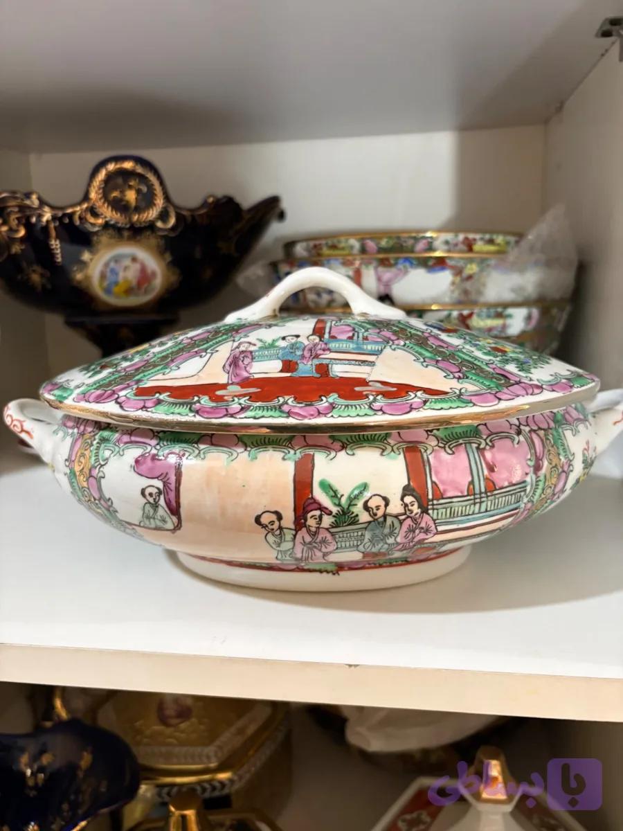 سوپ خوری چینی گل مرغی قدیمی — تصویر 1