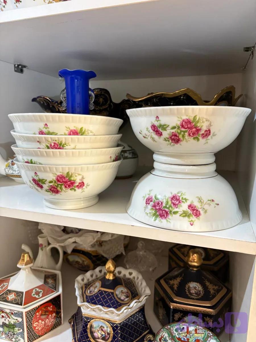 کاسه چینی گل سرخی قدیمی — تصویر 1