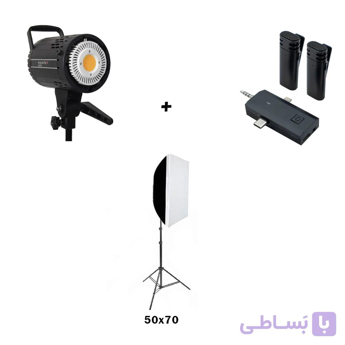 کیت نور ویدو لایت رفتونا+ سافت باکس 50x70 + پایه 803 + میکروفون S17S ANSWER