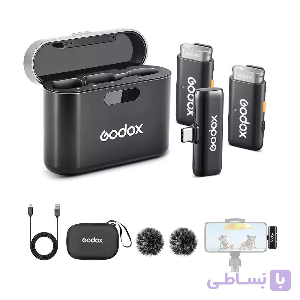 میکروفون بی سیم دوکاربره گودکس Godox WES2 2-Person Microphone For Type-C