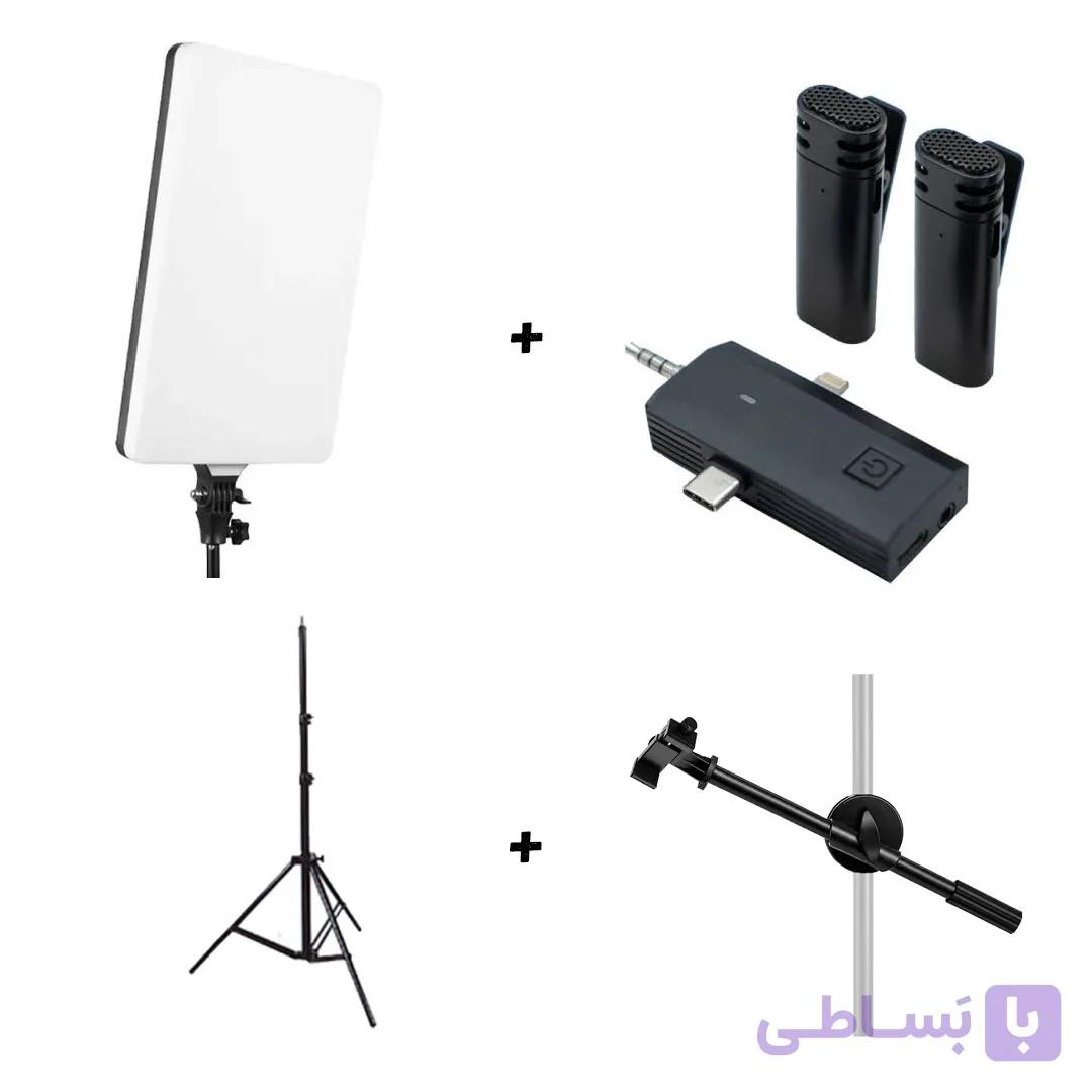 کیت نور PL-48 +کیت پایه نور و هولدر گوشی+ میکروفون S17S ANSWER