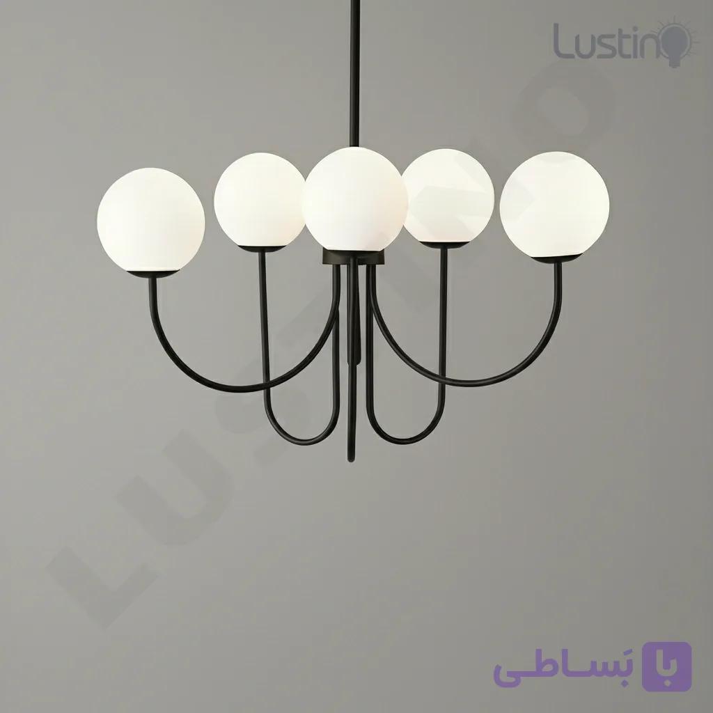 لوستر حبابی 6 شعله مدل آرشام — تصویر 1