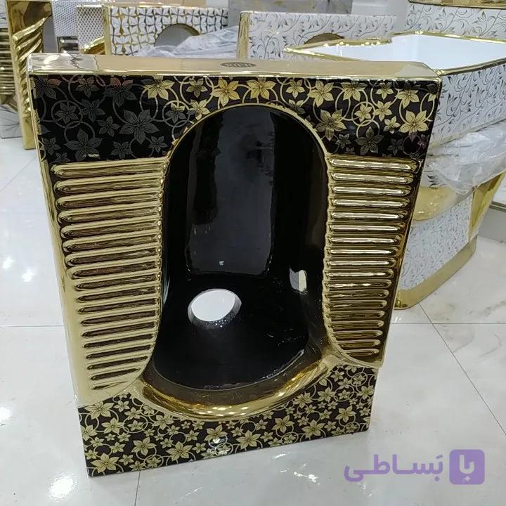 کاسه توالت مشکی طلایی کد ۱۱۸