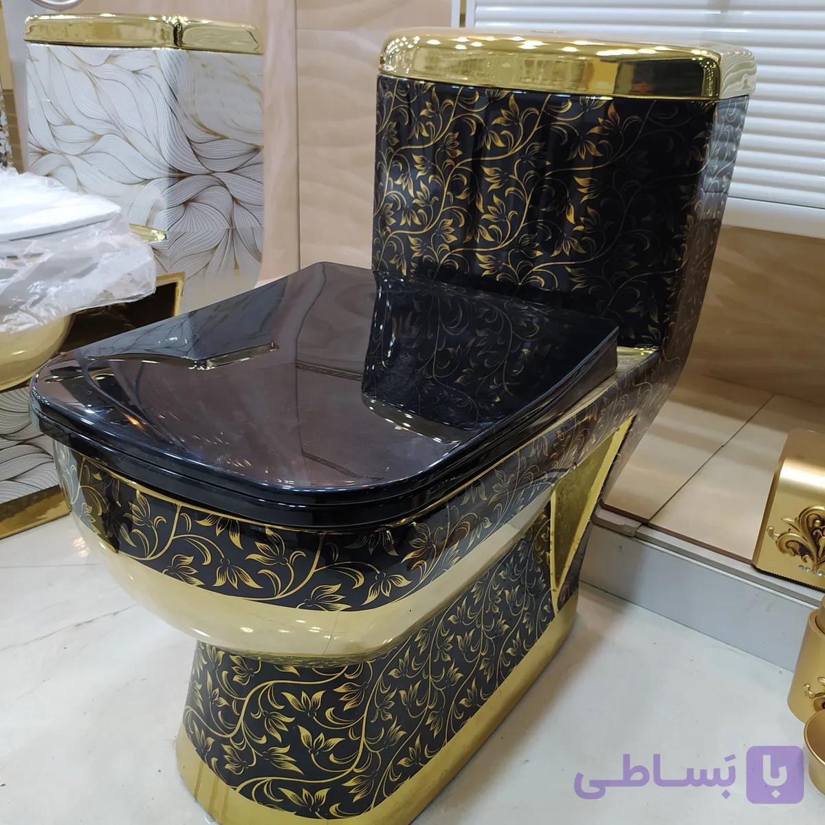 توالت فرنگی مشکی طلایی۱۱۶گاتریا