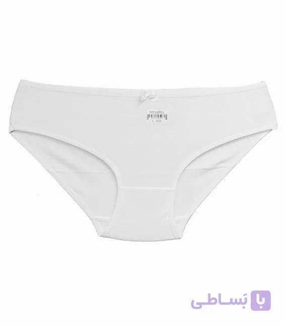 شورت زنانه اسلیپ نخی میسپل ساده سفید کد ۴۳۶ — تصویر 1
