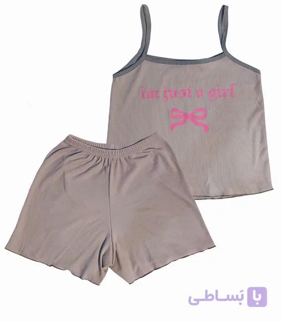 ست تاپ و شورتک نخی کبریتی طرح LOVE کد 5004 — تصویر 1