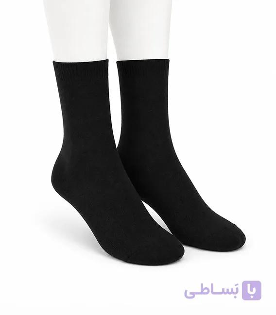 جوراب ساق دار نخی نانو زنانه مشکی REEBAL کد 463 — تصویر 1