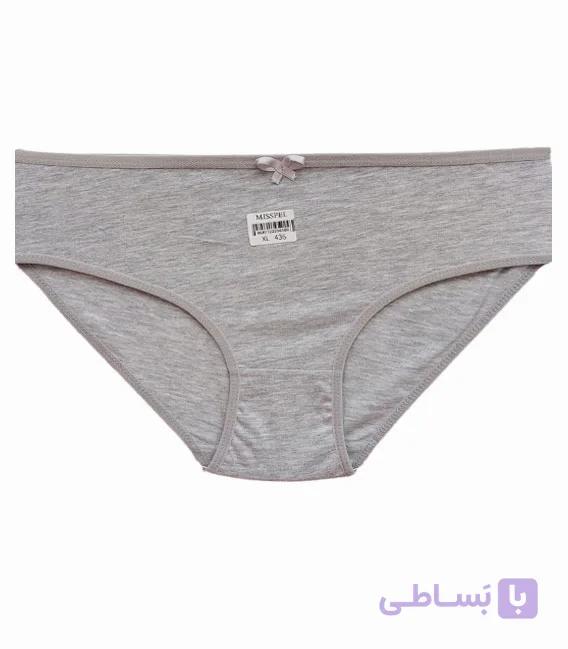 شورت زنانه اسلیپ نخی میسپل ساده طوسی کد ۴۳۶ — تصویر 1