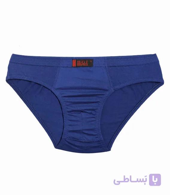 شورت مردانه اسلیپ نخی B.G.I طرح ساده کد M-1003 طیف آبی — تصویر 1