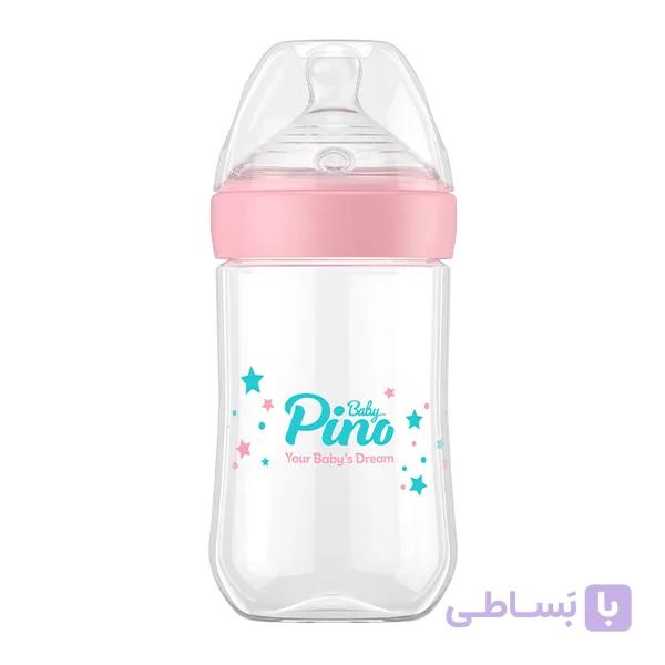 شیشه شیر پینو بیبی صورتی مدل Natural sense کد L6-18 ظرفیت 260 میلی لیتر