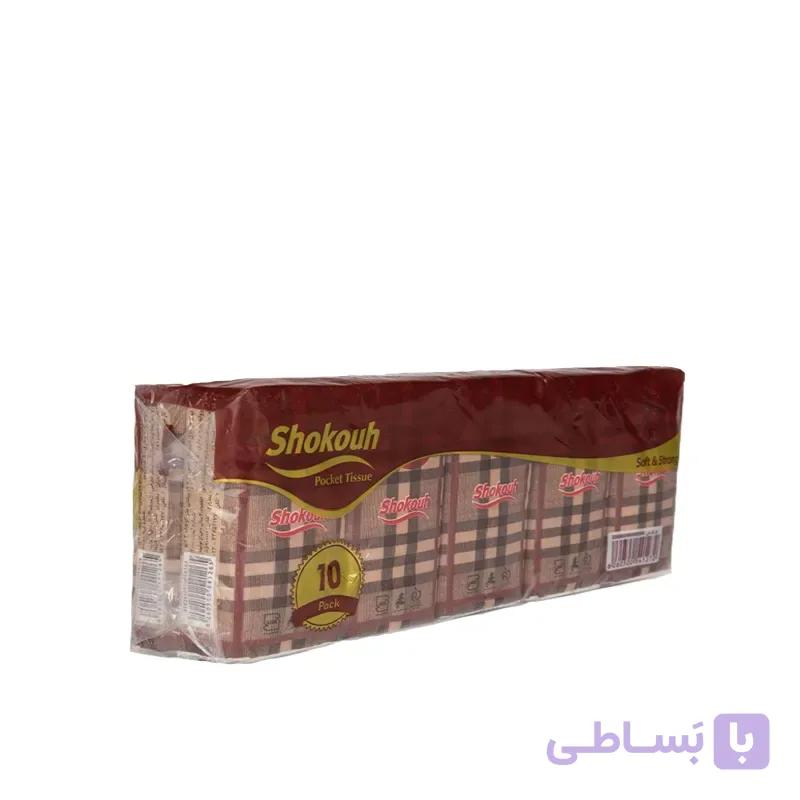 دستمال کاغذی جیبی شکوه فاقد هر گونه پرز و الیاف خرد شده