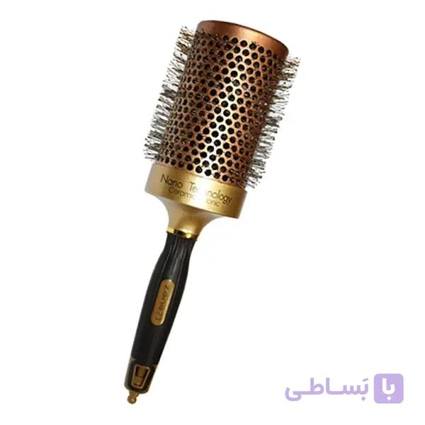 برس مو گرد حرفه ای طلایی سایز 65 نانو تکنولوژی سیم فلزی نسوز مدل زد وان