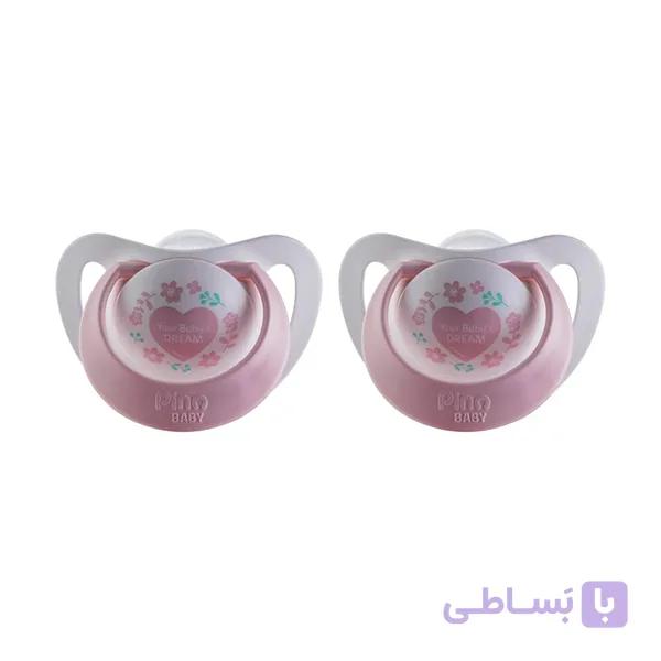 پستانک ارتودنسی پینو بیبی دسته صورتی سایز 6 _ 18 بسته دو عددی — تصویر 1