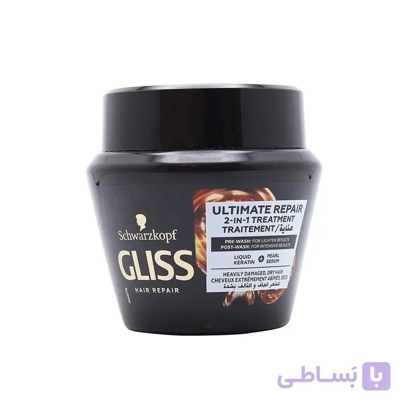 ماسک مو گلیس مدل Ultimate Repair موهای خشک و آسیب دیده حجم 300 میلی لیتر