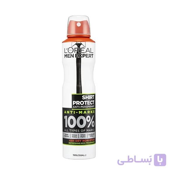 اسپری بدن ضد تعریق آقایان لورال 48 ساعته مدل شرت پروتکت SHIRT PROTECT
