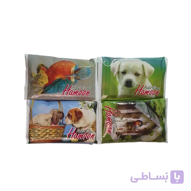 دستمال کاغذی کتابی 4 عددی جیبی هامون